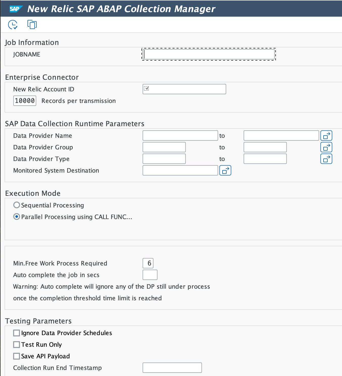 SAP ABAP Collection Manager A screenshot displaying the SAP ABAP Collection Manager