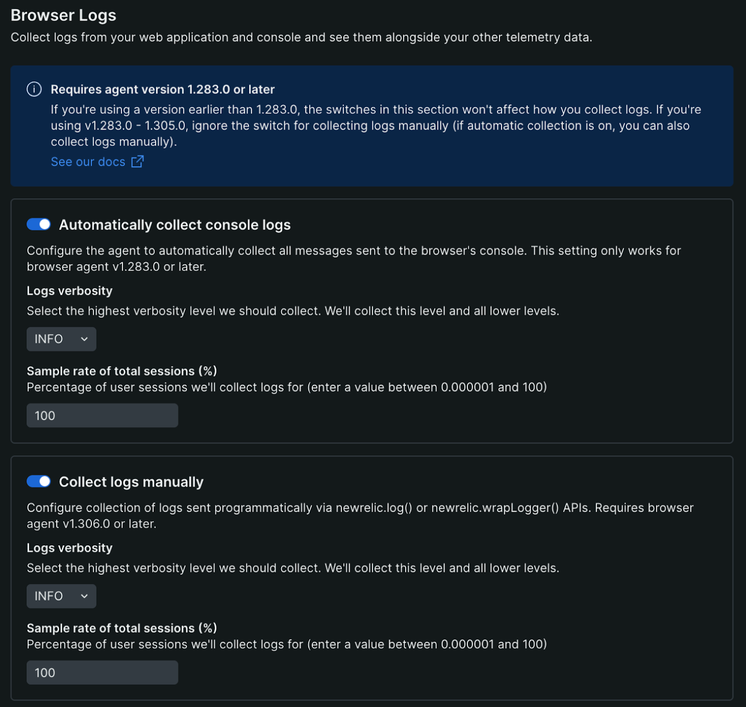 Decoupled browser logs Decoupled browser logs