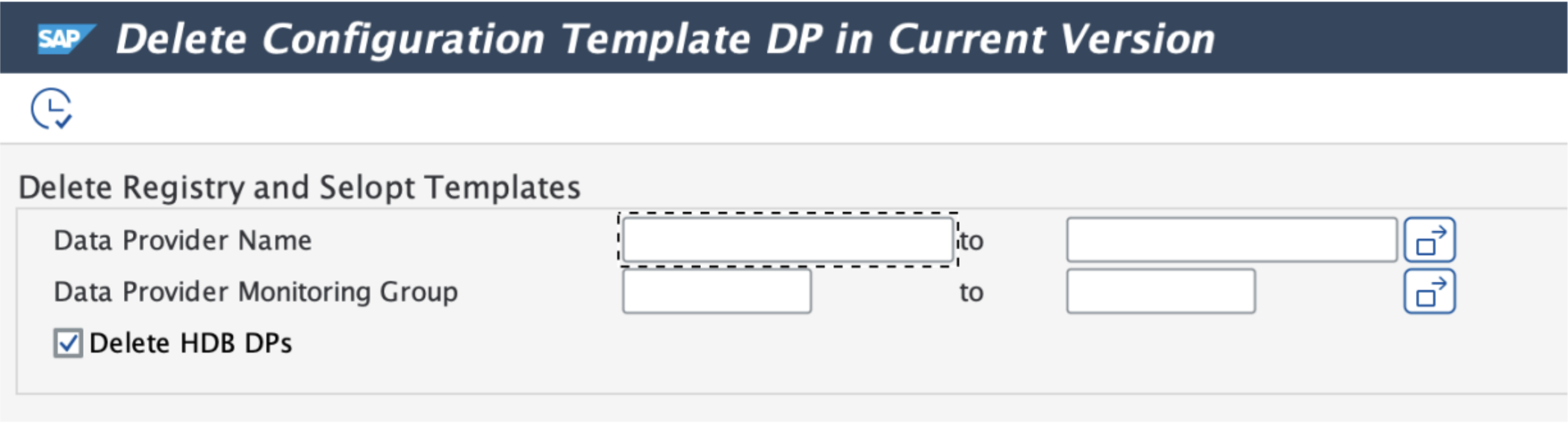 Image showing the execution of the program to delete the configuration template Image showing the execution of the program to delete the configuration template