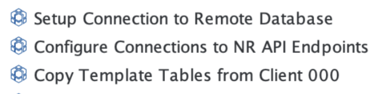 Image showing the menu items to execute for setting up ABAP database connection Image showing the menu items to execute for setting up ABAP database connection