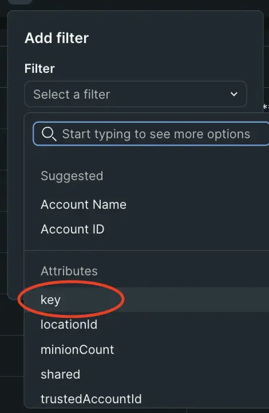 Filter private locations Screenshot showing the updated filter options without the key filter